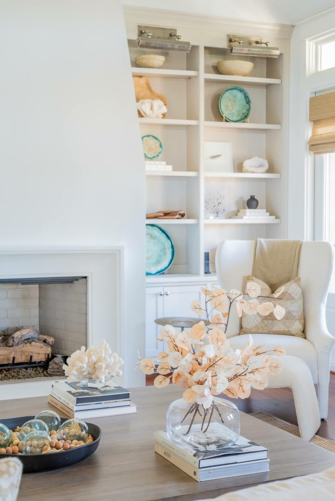 Family Room Fireplace Shelves Stock Real Estate and Interior Design Leslie Anne Home
